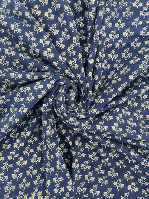 Shyama Chandana Vriksha Ajrakh Hand Block Cotton Fabric