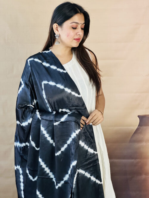 Raat Rani Lagdi Patta Shibori Modal Silk Dupatta