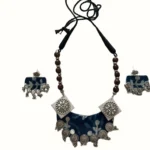 Indigo Tribal Jewelry Set on Display
