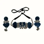 Handcrafted Navy and Silver Jewelry Set