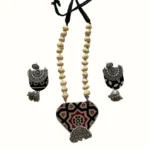 Boho Textile Necklace and Earrings Set-1