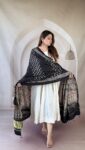 black-ajrakh-modal silk-dupatta-buti-zari-palla-1