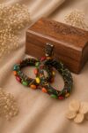 black-ajrakh-fabric-bangles-multicolour-wooden-beads