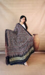 Handmade Black and Red Ajrakh Modal Silk Dupatta with Traditional Boota Print