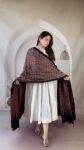 brown-ajrakh-modal silk-dupatta-geometric-lattice-1