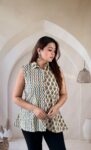 cream-ajrakh-cotton-sleeveless-shirt-kurti-patchwork-1